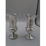 pair of silver trumpet bud vases 228g (weighted bases)