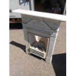 Cast Iron Fireplace 24 inches wide 30 inches including mantle . 39 inches tall