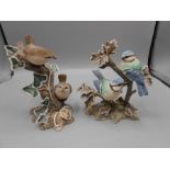 Coalport bird figurines 7 inches tall wrens and blue tits