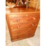 Victorian Mahogany 2 short over 3 long chest of drawers 38 inches wide 43 tall 18 deep