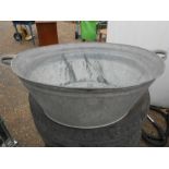 Vintage Galvanised Bath in water tight condition 23 x 19 inches at top 10 inches tall