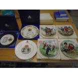 Wedgewood, Aynsley, Queen Ann commemorative picture plates plus set of 4 artists of the world