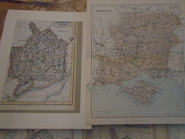 Maps a collection of Monmouthshire one with coloured mount plus others - Image 2 of 7