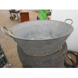 Vintage Galvanised Bath in water tight condition 29 x 21 inches at top 10 inches tall