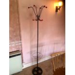 Retro metal coat hat stand with umbrella stick holder at bottom