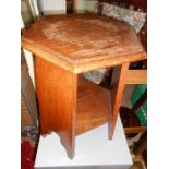 Arts and Crafts Style Oak Table 12 inches wide 18 tall