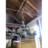 2 Large Brass Chandeliers ( not a pair both different )