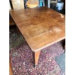 Edwardian mahogany wind out dining table with 2 narrow extension leaves