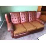 Retro Vinyl 3 seater sofa ( sold for reupholstering, film prop )