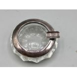 Sterling silver top glass ashtray engraved Bad Lippspring 1984
