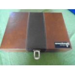 Leather cased backgammon set, small