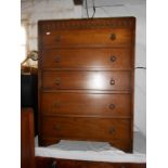 Vintage 5 Drawer Oak Chest 30 inches wide 18 deep 41 tall