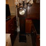 Vintage Oak Cased Granddaughter Clock ( has pendulum , no key )