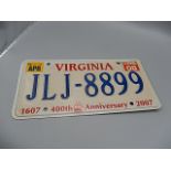 American number plate