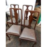 4 Queen Anne Style Chairs ( A/F )