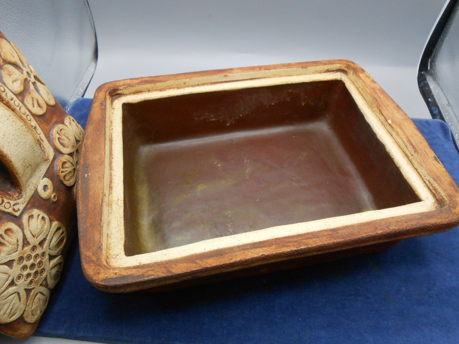 Large Quantock Pottery Lidded Dish 10 x 13 inches approx 4 inches tall - Image 2 of 4