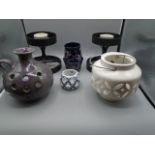 Kaiser ceramic candle votives, other ceramic votives plus 2 black cast