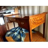 Modern mahogany partners desk ( one piece , dummy drawers one side ) 140 x 70 cm 74 cm tall