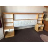 Retro Schrieber Double Bed Headboard with Built in cabinets