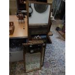 2 gilt mirrors 122x33 cm and 65x35cm