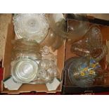 2 boxes of glassware to include bowls, jugs, dishes etc