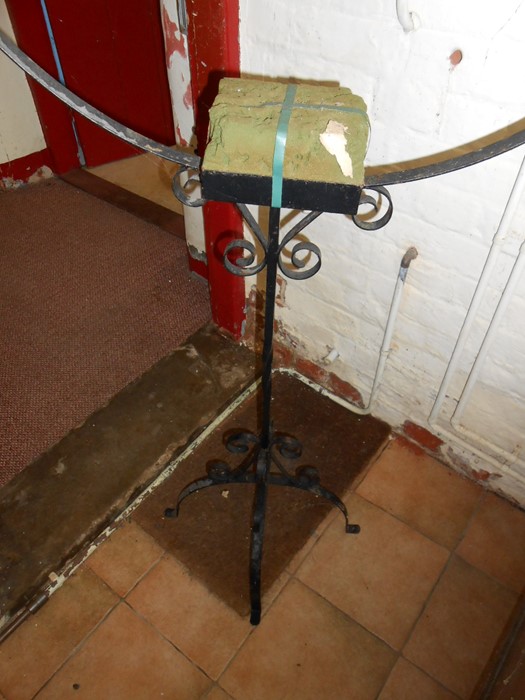 Wrought iron bird cage stand, 156cm - Image 2 of 2