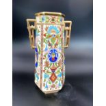 Japanese Noritake vase, 20th century, blue Noritake komaru mark, hand painted floral/foliate