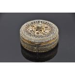 Austro-Hungarian 800 silver box, Pest c1900, maker BN, gilt throughout, openwork central roundel