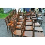 set of 10 antique school chairs