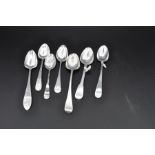 Seven English Georgian silver teaspoons including five London spoons as follows 1808 (N), maker