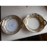 2 Noritake pin trays, 13.5cm