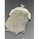 Continental sterling silver ladies cocktail purse c1920, French purity marks to frame, purse bar