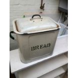 Vintage enamel bread bin, 33cm wide