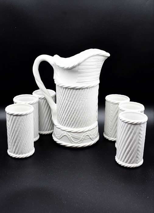 Portmeirion jug, 28cm tall and 6 tumblers, 13cm tall - Image 3 of 5