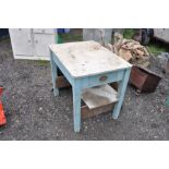 Vintage pine kitchen table with drawers