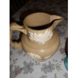 Salt glazed hunting jug (handle repaired)