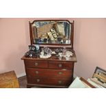 Victorian dressing table, 2 short over 2 long 114 x 56 x 80 cm excl mirror