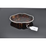 English sterling silver and tortoiseshell bonbon dish, London 1891 (Q), maker mark rubbed, Oval