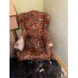 Wing back armchair for re-upholstery