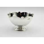 Silver bonbon dish, approx 8cm tall by 13cm wide