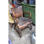 Antique Leather Armchair ( A/F )