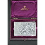 English sterling silver card case, Birmingham 1891 (gothic R), maker D&M, front and rear decorated