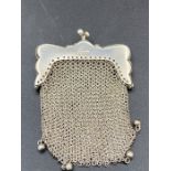 Continental sterling silver ladies cocktail purse c1920, French purity marks to frame, weighting