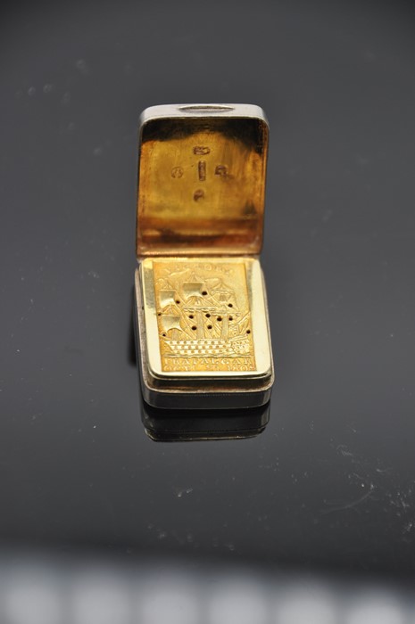 Rare and historically significant English sterling silver vinaigrette, Birmingham 1805 (h), maker - Image 8 of 9