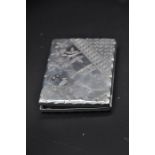 English sterling silver card case, Chester 1885 (B), unknown maker possibly BJ, both sides