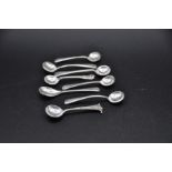 Eight English sterling silver condiment spoons - five Birmingham, two London and one Chester as