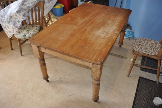 Vintage Rectangular Pine Kitchen Table