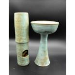 Studio pottery vases, tallest 32cm