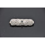 Diamond and sapphire brooch 5.7 grams 5cm long
