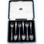 set of six silver coffee spoons